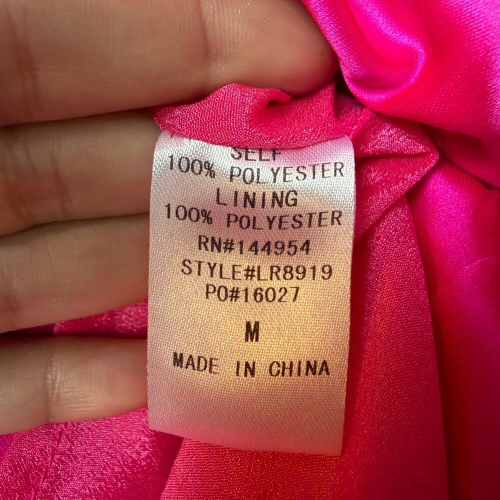 Luxxel Hot Pink Satin Romper Size M - Picture 6 of 7